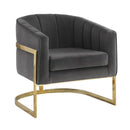 Joey Tufted Barrel Accent Chair Dark Grey and Gold - My Sweet Home Furniture (Queens, NY)