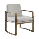 Cory Concave Metal Arm Accent Chair Cream and Bronze - My Sweet Home Furniture (Queens, NY)