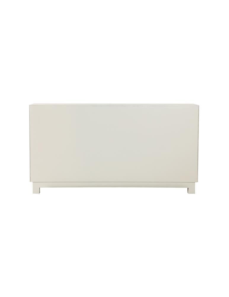 Voula Rectangular 4-door Accent Cabinet White and Gold