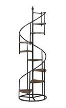 Roseglen 8-shelf Staircase Bookcase Rustic Brown and Black - My Sweet Home Furniture (Queens, NY)