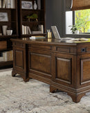 Hartshill Executive Desk with File Cabinets Burnished Oak - My Sweet Home Furniture (Queens, NY)
