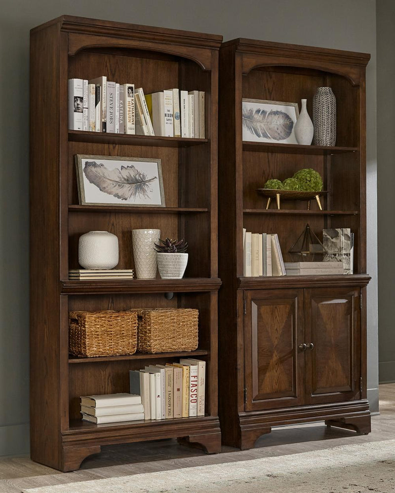 Hartshill Bookcase with Cabinet Burnished Oak - My Sweet Home Furniture (Queens, NY)