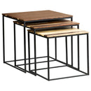 Belcourt 3-piece Square Nesting Tables Natural and Black - My Sweet Home Furniture (Queens, NY)
