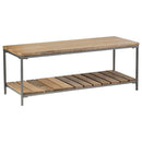 Gerbera Accent Bench with Slat Shelf Natural and Gunmetal - My Sweet Home Furniture (Queens, NY)