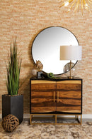 Zara 2-door Accent Cabinet Black Walnut and Gold - My Sweet Home Furniture (Queens, NY)