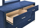 Melody 6-drawer Upholstered Dresser Pacific Blue - My Sweet Home Furniture (Queens, NY)