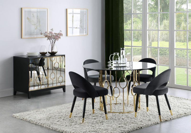 Lindsey Arched Back Upholstered Side Chairs Black (Set of 2) - My Sweet Home Furniture (Queens, NY)