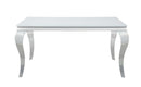 Carone Rectangular Glass Top Dining Table White and Chrome - My Sweet Home Furniture (Queens, NY)