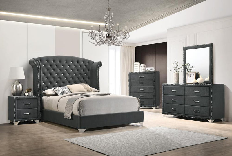 Melody 6-drawer Upholstered Dresser Grey - My Sweet Home Furniture (Queens, NY)