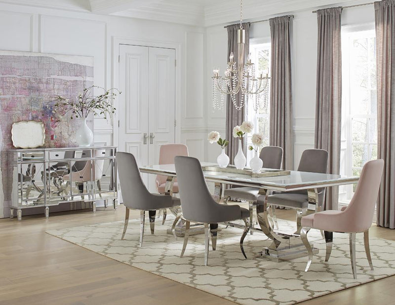 Antoine Upholstered Demi Arm Dining Side Chairs (Set of 2) - My Sweet Home Furniture (Queens, NY)