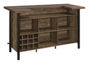 Bellemore Rectangular Storage Bar Unit Rustic Oak - My Sweet Home Furniture (Queens, NY)