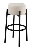 Leonard Upholstered Backless Round Stools White and Black (Set of 2) - My Sweet Home Furniture (Queens, NY)