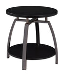 Dacre Round End Table Dark Grey and Black Nickel - My Sweet Home Furniture (Queens, NY)