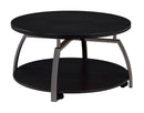 Dacre Round Coffee Table Dark Grey and Black Nickel - My Sweet Home Furniture (Queens, NY)