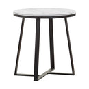 Hugo Metal Base Round End Table White and Matte Black - My Sweet Home Furniture (Queens, NY)