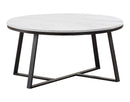 Hugo Round Coffee Table White and Matte Black - My Sweet Home Furniture (Queens, NY)