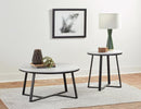 Hugo Metal Base Round End Table White and Matte Black - My Sweet Home Furniture (Queens, NY)