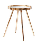 Kaelyn Round Mirror Top End Table Gold - My Sweet Home Furniture (Queens, NY)
