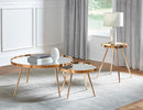 Kaelyn Round Mirror Top End Table Gold - My Sweet Home Furniture (Queens, NY)