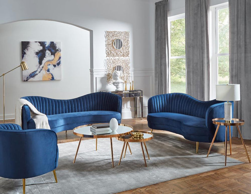 Kaelyn 2-piece Mirror Top Nesting Coffee Table Mirror and Gold - My Sweet Home Furniture (Queens, NY)