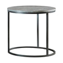 Lainey Faux Marble Round Top End Table Grey and Gunmetal - My Sweet Home Furniture (Queens, NY)