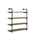 Elmcrest 40-inch Wall Shelf Black and Rustic Oak - My Sweet Home Furniture (Queens, NY)