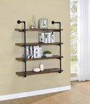Elmcrest 40-inch Wall Shelf Black and Grey Driftwood - My Sweet Home Furniture (Queens, NY)