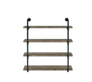 Elmcrest 40-inch Wall Shelf Black and Rustic Oak - My Sweet Home Furniture (Queens, NY)