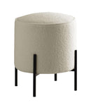 Basye Round Upholstered Ottoman Beige and Matte Black - My Sweet Home Furniture (Queens, NY)