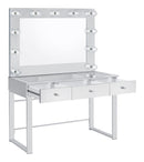 Umbridge 3-drawer Vanity with Lighting Chrome and White - My Sweet Home Furniture (Queens, NY)