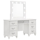 Barzini 7-drawer Vanity Desk with Lighted Mirror White - My Sweet Home Furniture (Queens, NY)