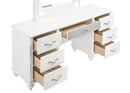 Barzini 7-drawer Vanity Desk with Lighted Mirror White - My Sweet Home Furniture (Queens, NY)