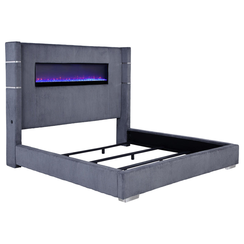 Tisdall California King, E.King & Queen Bed Grey, Black & Queen - My Sweet Home Furniture (Queens, NY)