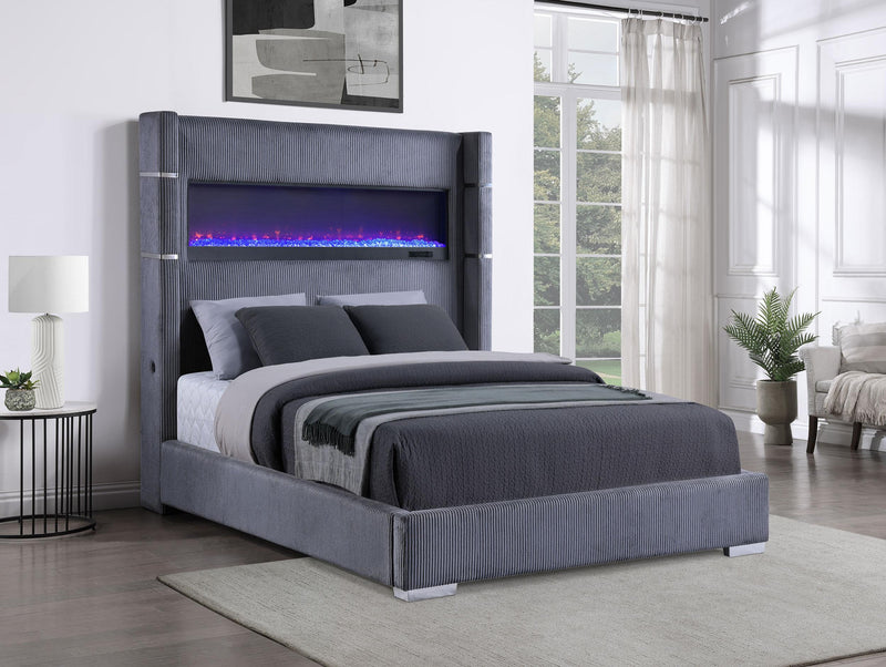 Tisdall California King, E.King & Queen Bed Grey, Black & Queen - My Sweet Home Furniture (Queens, NY)