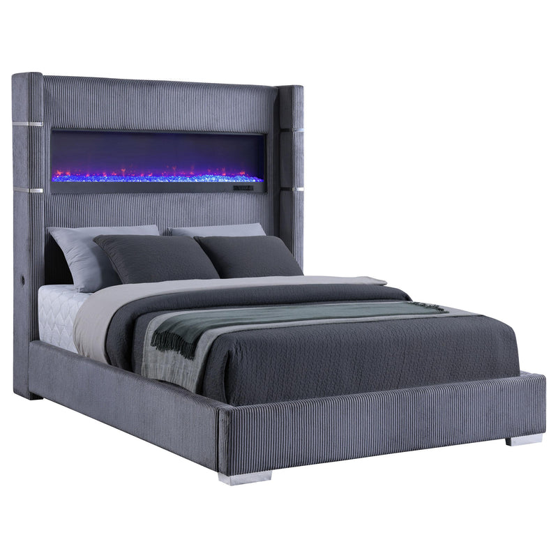 Tisdall California King, E.King & Queen Bed Grey, Black & Queen - My Sweet Home Furniture (Queens, NY)