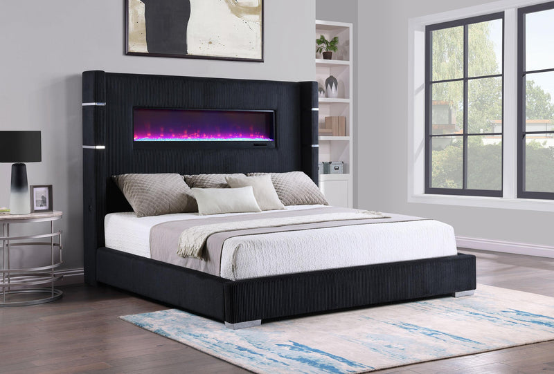 Tisdall California King, E.King & Queen Bed Grey, Black & Queen - My Sweet Home Furniture (Queens, NY)
