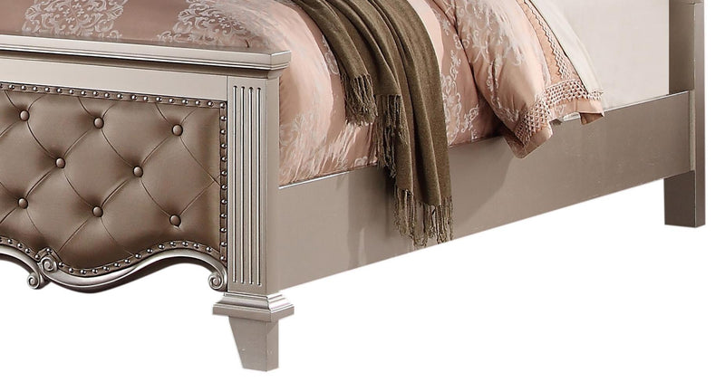 Sonia Contemporary Style King Bed in Beige finish Wood