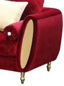 Ruby Modern Style Red Chair with Gold Finish - My Sweet Home Furniture (Queens, NY)