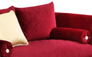 Ruby Modern Style Red Loveseat with Gold Finish - My Sweet Home Furniture (Queens, NY)