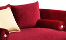 Ruby Modern Style Red Loveseat with Gold Finish