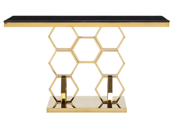 Hannah Modern Style Marble Console Table with Metal Base image