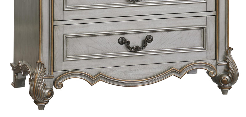 Melrose Traditional Style Chest in Silver finish Wood