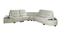 Orchid White Sectional in Faux Leather