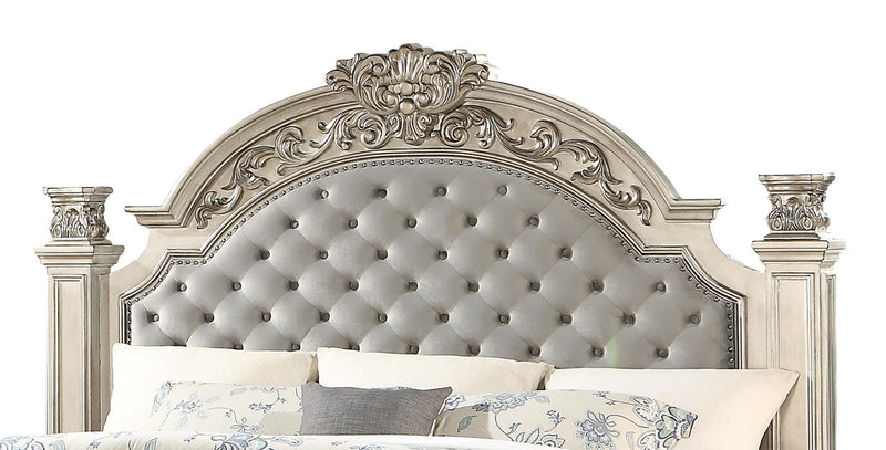 Platinum Traditional Style Queen Bed in Gold finish Wood - My Sweet Home Furniture (Queens, NY)