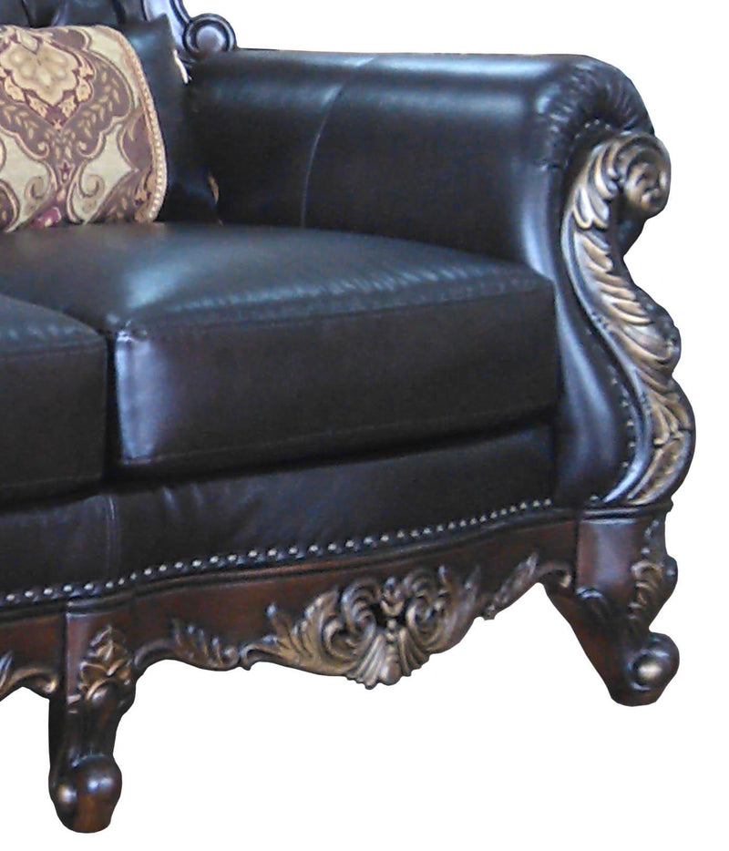 Britney Traditional Style Loveseat in Cherry finish Wood