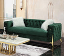 Emerald Modern Style Green Sofa in Gold finish - My Sweet Home Furniture (Queens, NY)