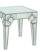 Zoe Modern Style Glass End Table with Silver fiinish - My Sweet Home Furniture (Queens, NY)