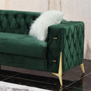 Emerald Modern Style Green Sofa in Gold finish - My Sweet Home Furniture (Queens, NY)
