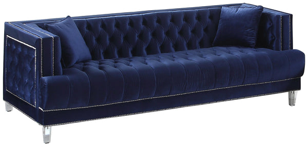 Kendel Blue Modern Style Navy Sofa with Acrylic Legs image