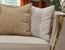 Cora Modern Style Beige Loveseat in Gold finish - My Sweet Home Furniture (Queens, NY)